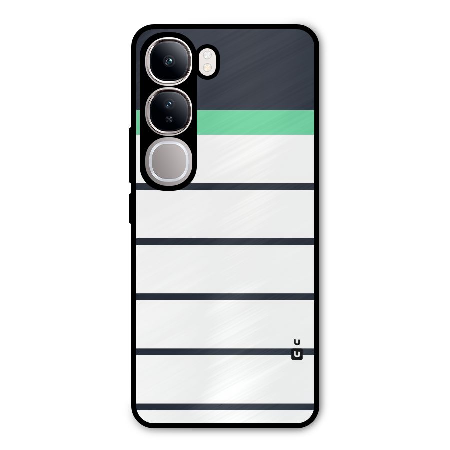 White and Simple Stripes Metal Back Case for Vivo Y300