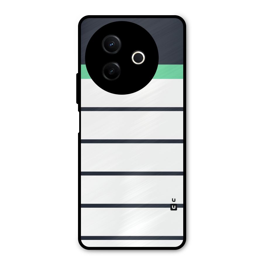 White and Simple Stripes Metal Back Case for Vivo Y39