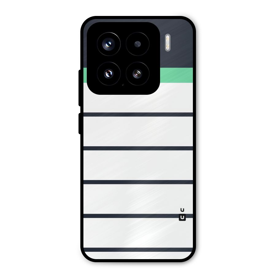 White and Simple Stripes Metal Back Case for Xiaomi 15