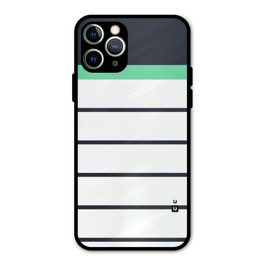 White and Simple Stripes Metal Back Case for iPhone 11 Pro Max