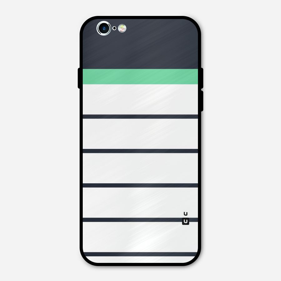 White and Simple Stripes Metal Back Case for iPhone 6 6s