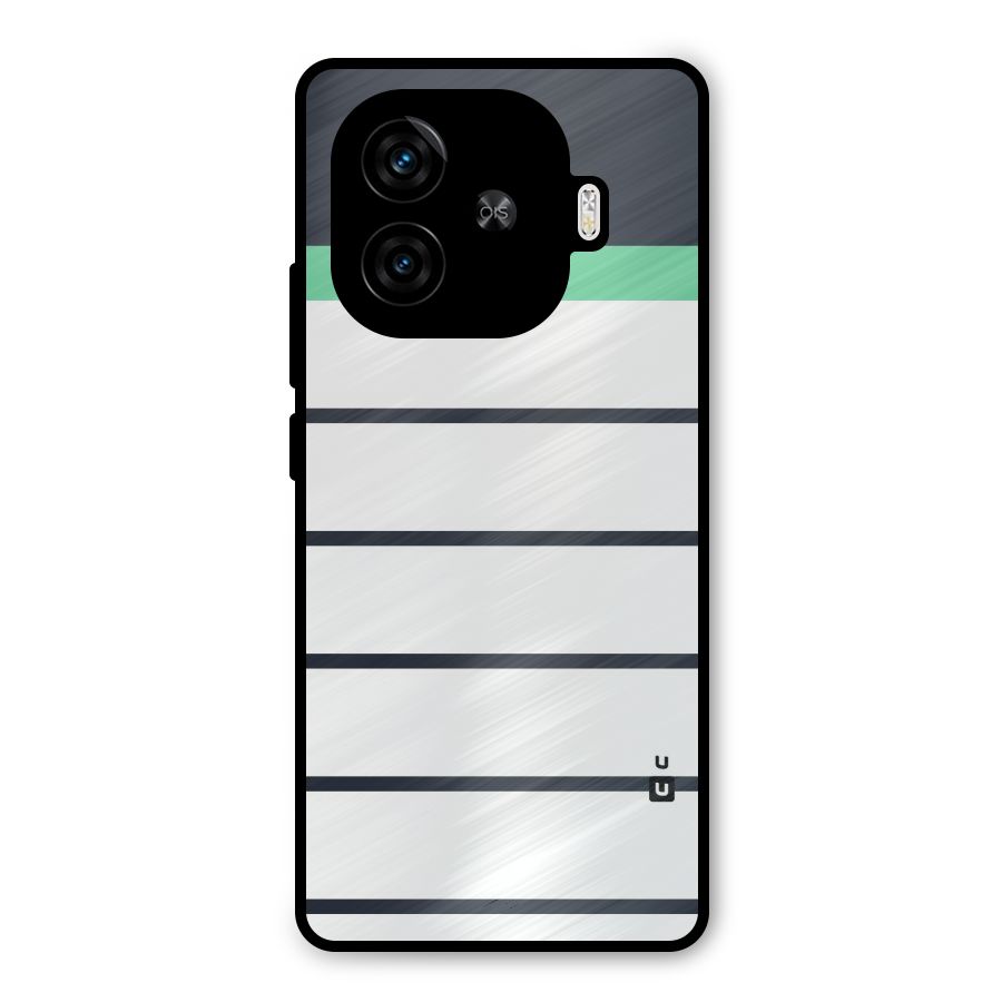 White and Simple Stripes Metal Back Case for iQOO Neo 10R