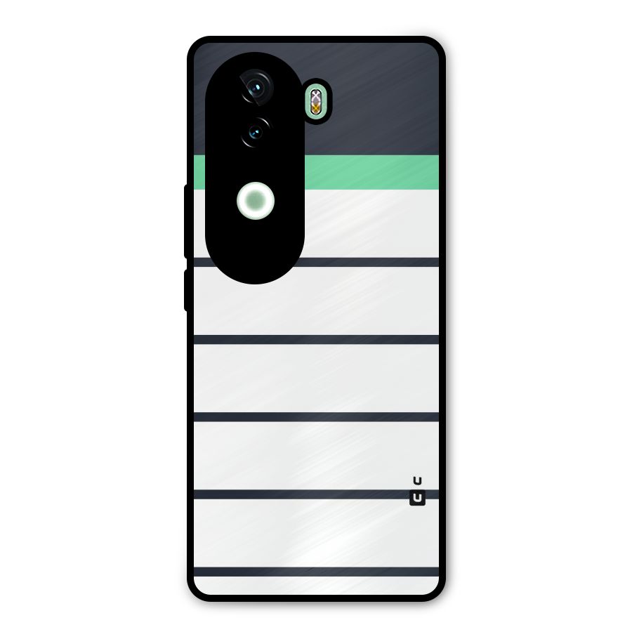White and Simple Stripes Metal Back Case for iQOO Z9s