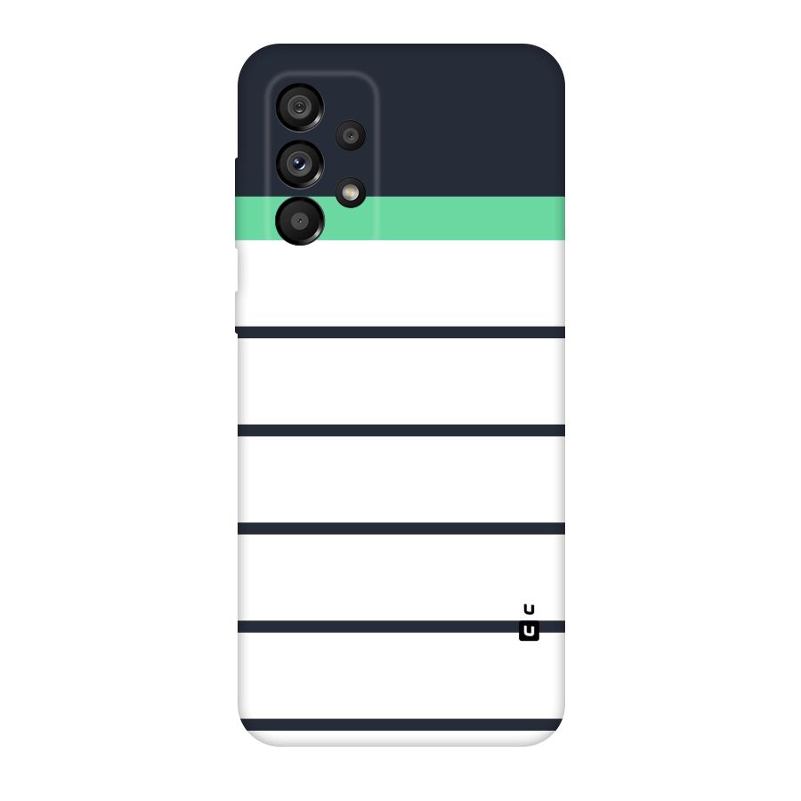 White and Simple Stripes Original Polycarbonate Back Case for Galaxy A73 5G