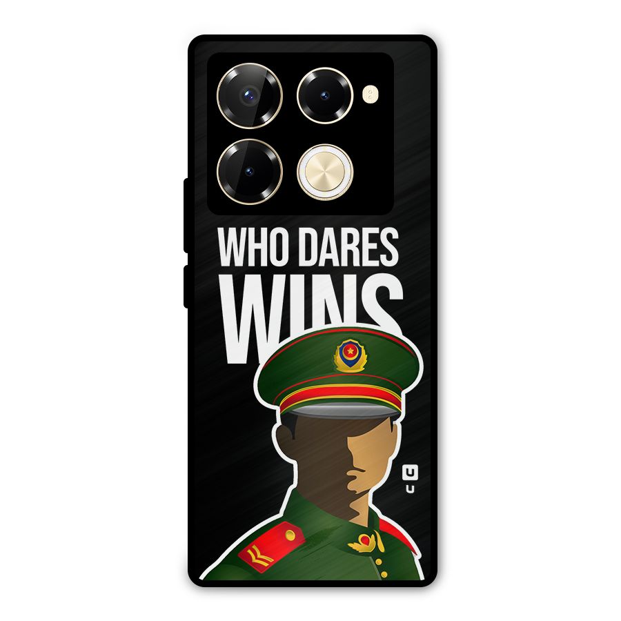 Who Dares Wins Metal Back Case for Infinix Note 40 Pro Plus