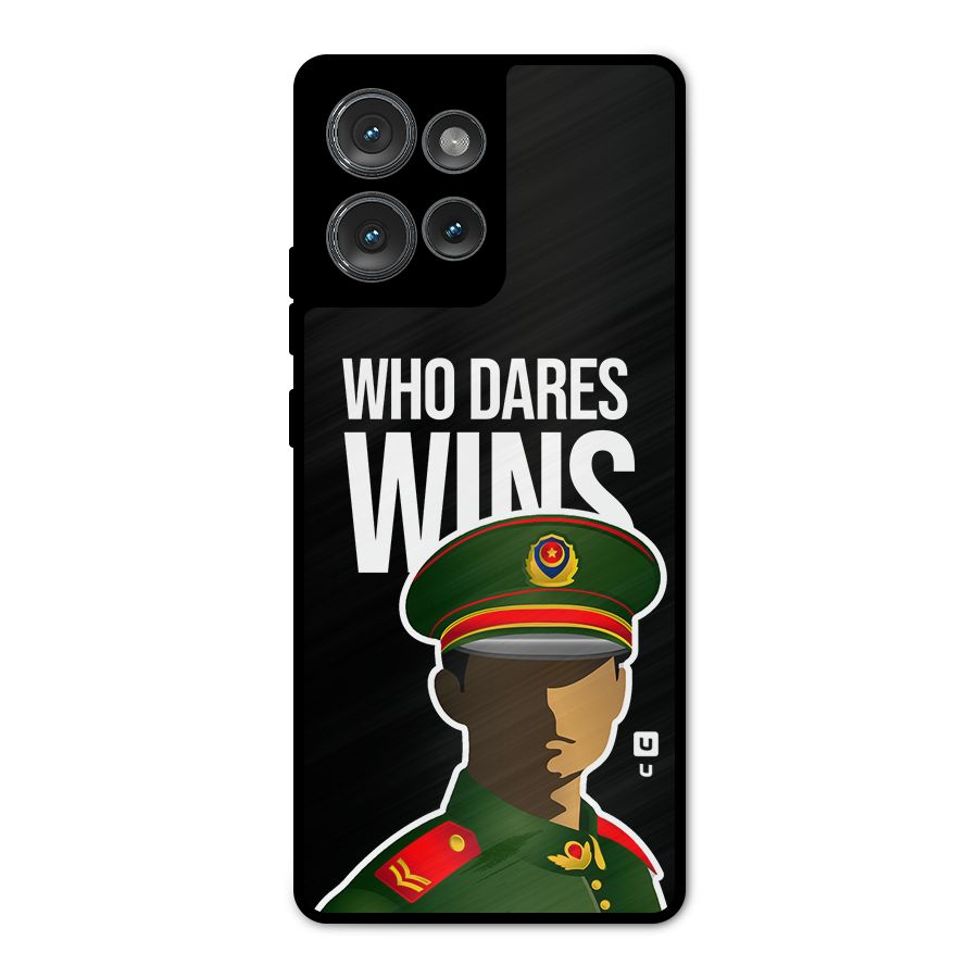 Who Dares Wins Metal Back Case for Motorola Edge 50