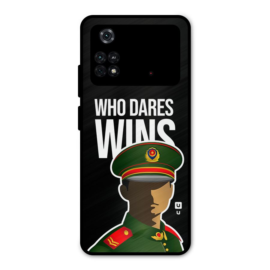 Who Dares Wins Metal Back Case for Poco M4 Pro 4G