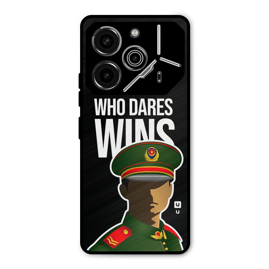 Who Dares Wins Metal Back Case for Tecno Pova 6 Pro