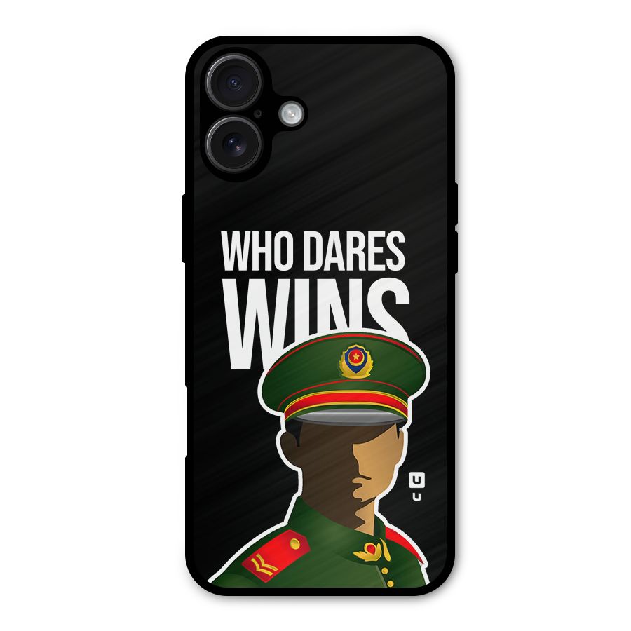 Who Dares Wins Metal Back Case for iPhone 16 Plus