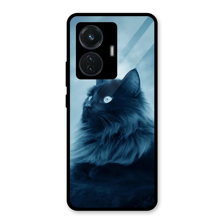 Wild Forest Cat Glass Back Case for Vivo T1 44W