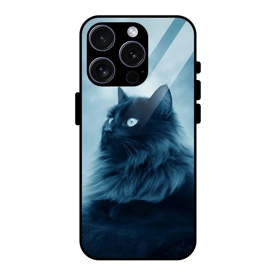 Wild Forest Cat Glass Back Case for iPhone 15 Pro