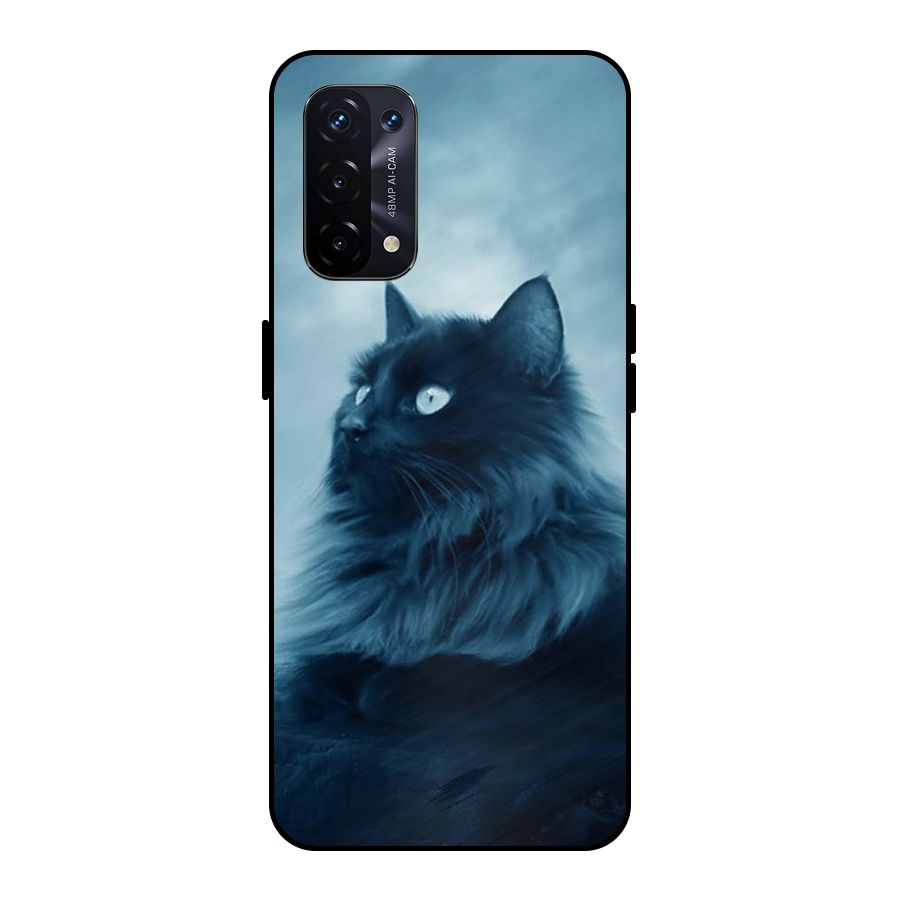 Wild Forest Cat Metal Back Case for Oppo A74 5G