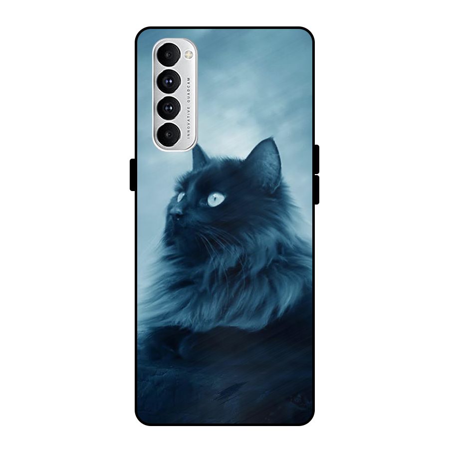 Wild Forest Cat Metal Back Case for Oppo Reno4 Pro