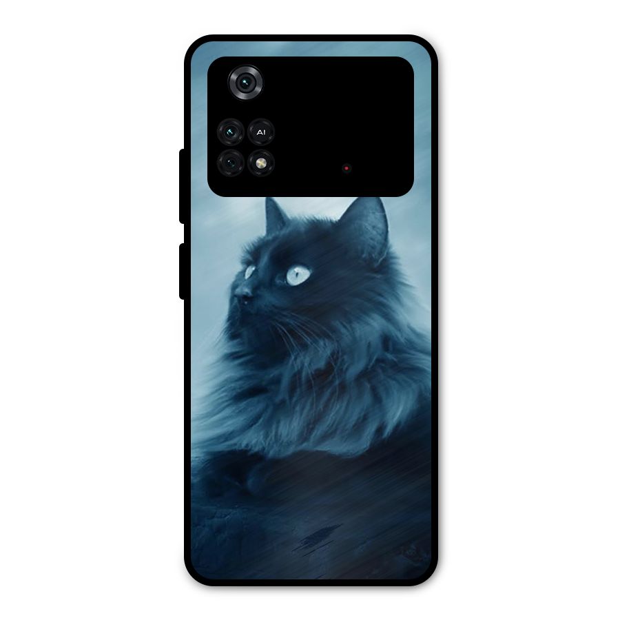 Wild Forest Cat Metal Back Case for Poco M4 Pro 4G