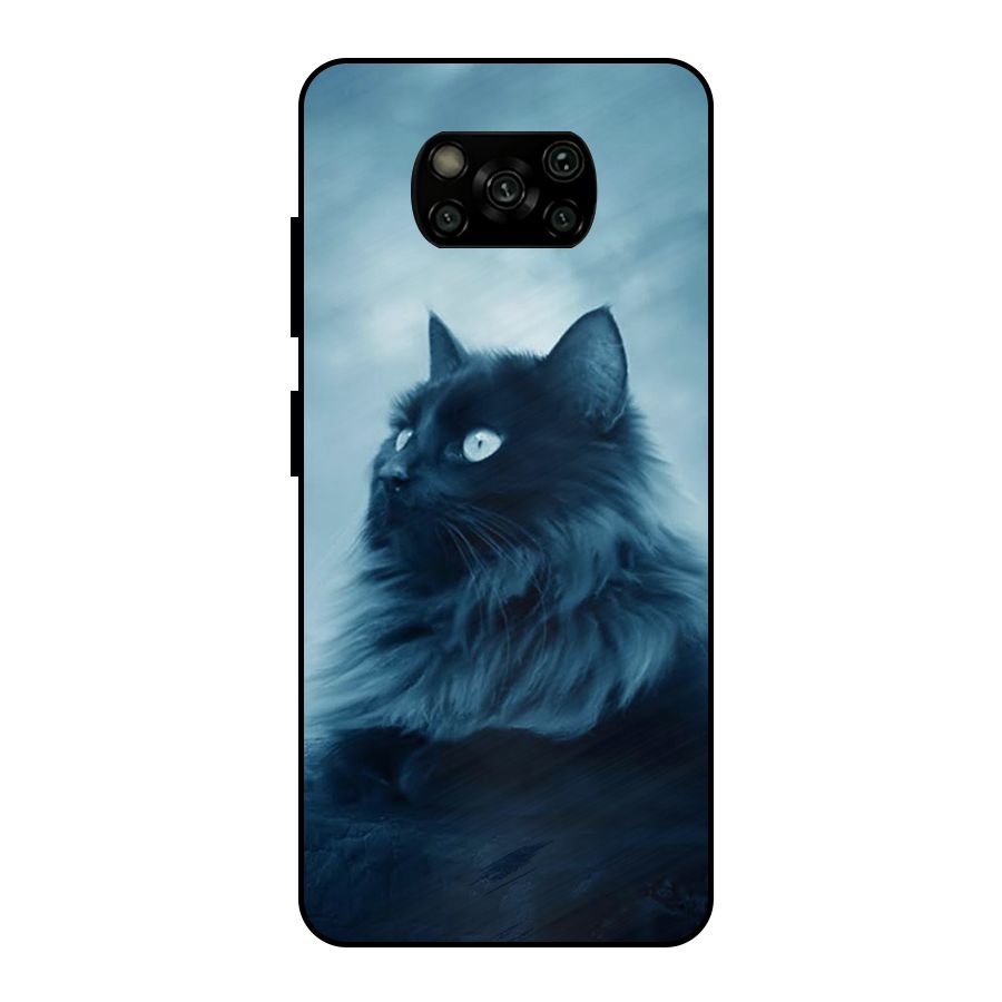 Wild Forest Cat Metal Back Case for Poco X3