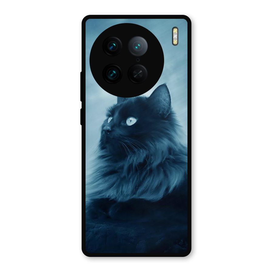 Wild Forest Cat Metal Back Case for Vivo X90 Pro