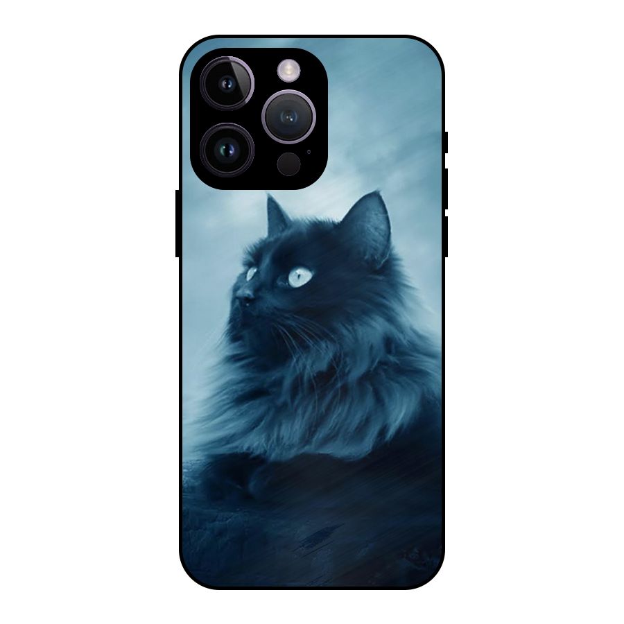 Wild Forest Cat Metal Back Case for iPhone 14 Pro Max