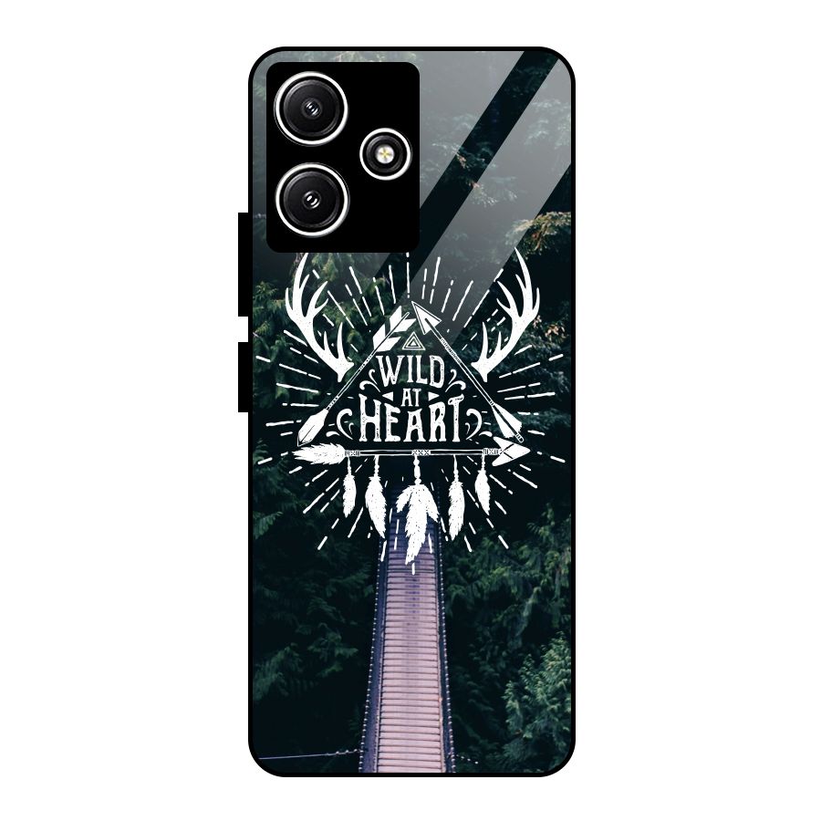 Wild Heart Glass Back Case for Poco M6 Pro