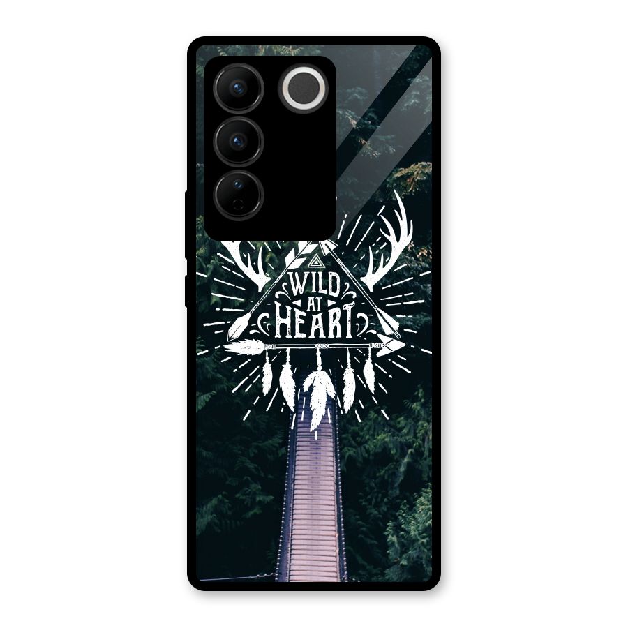 Wild Heart Glass Back Case for Vivo V27 Pro