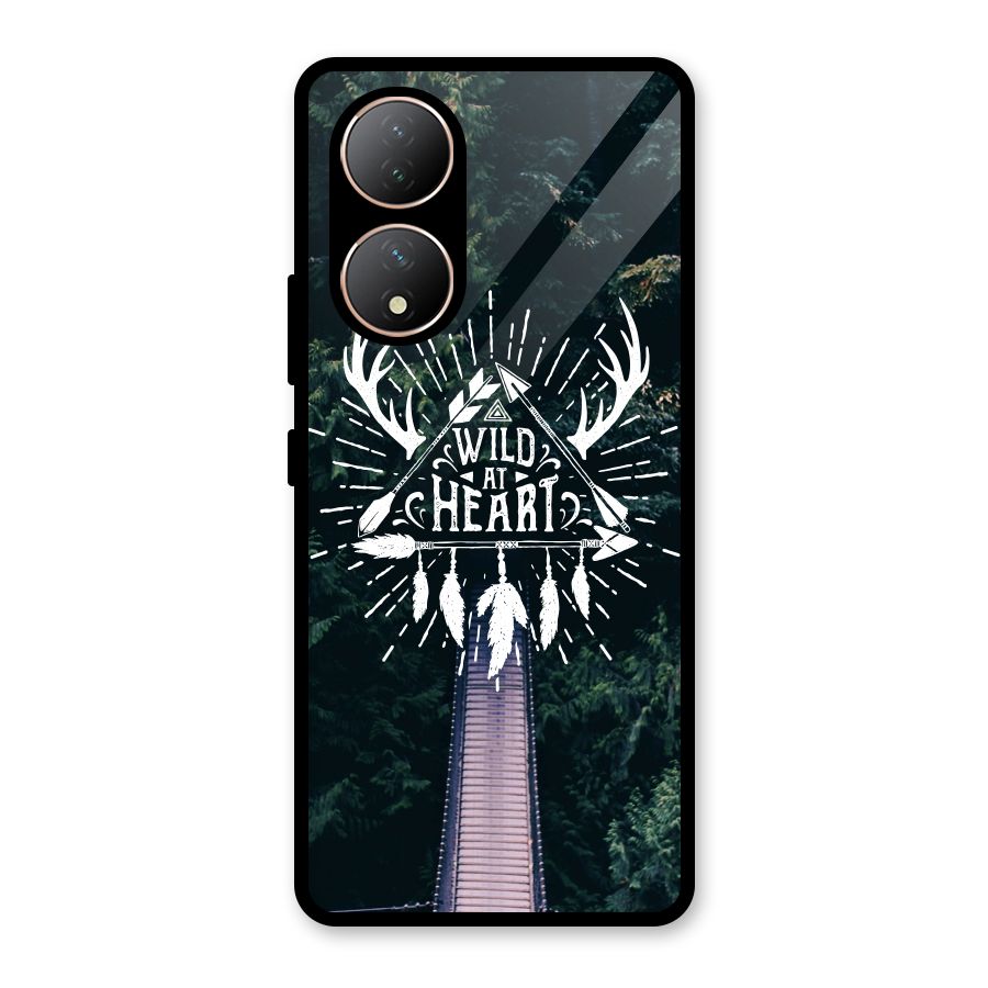 Wild Heart Glass Back Case for Vivo Y100A