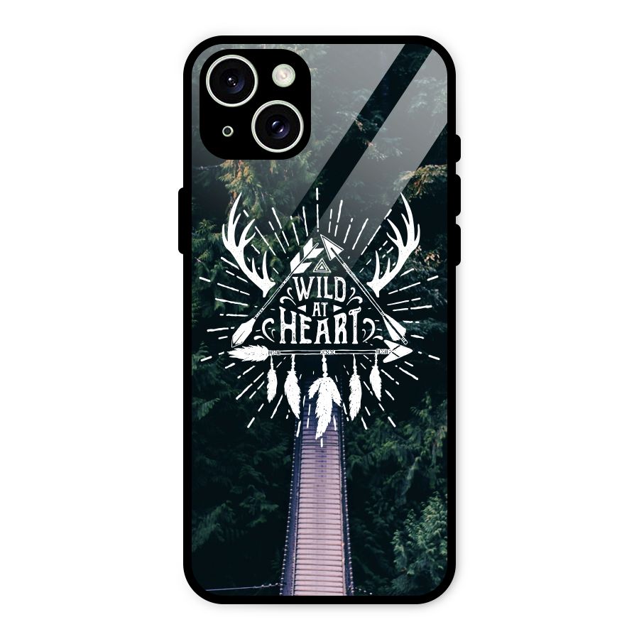 Wild Heart Glass Back Case for iPhone 15 Plus