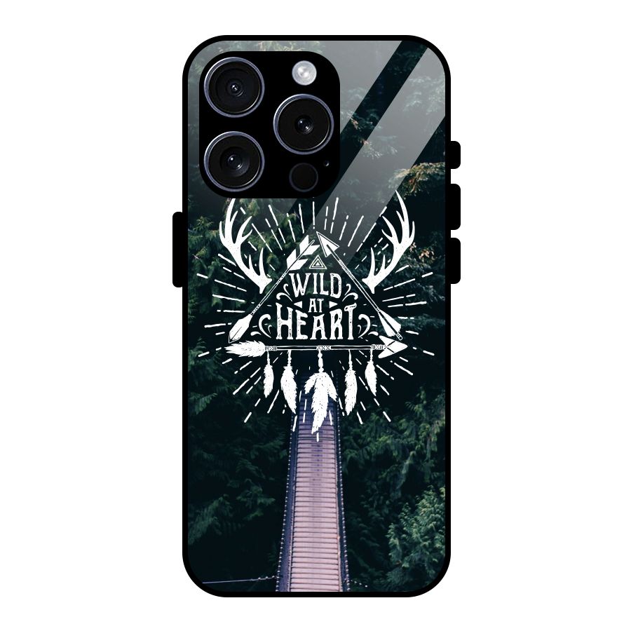 Wild Heart Glass Back Case for iPhone 15 Pro