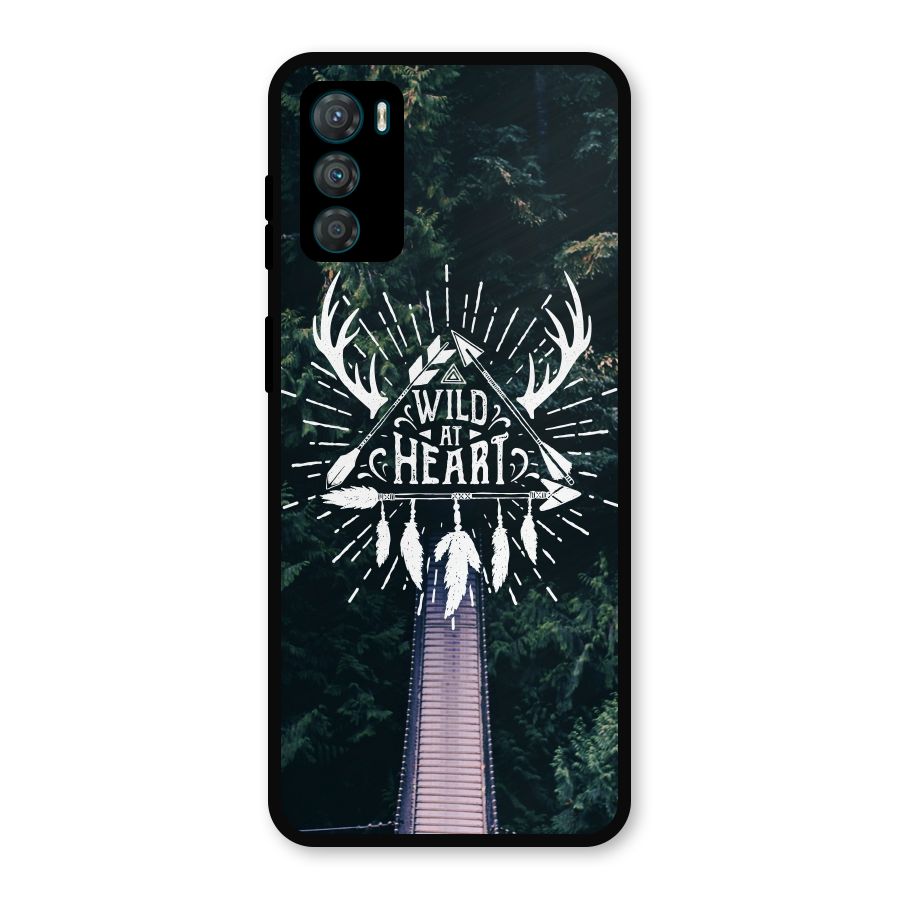Wild Heart Metal Back Case for Moto G42