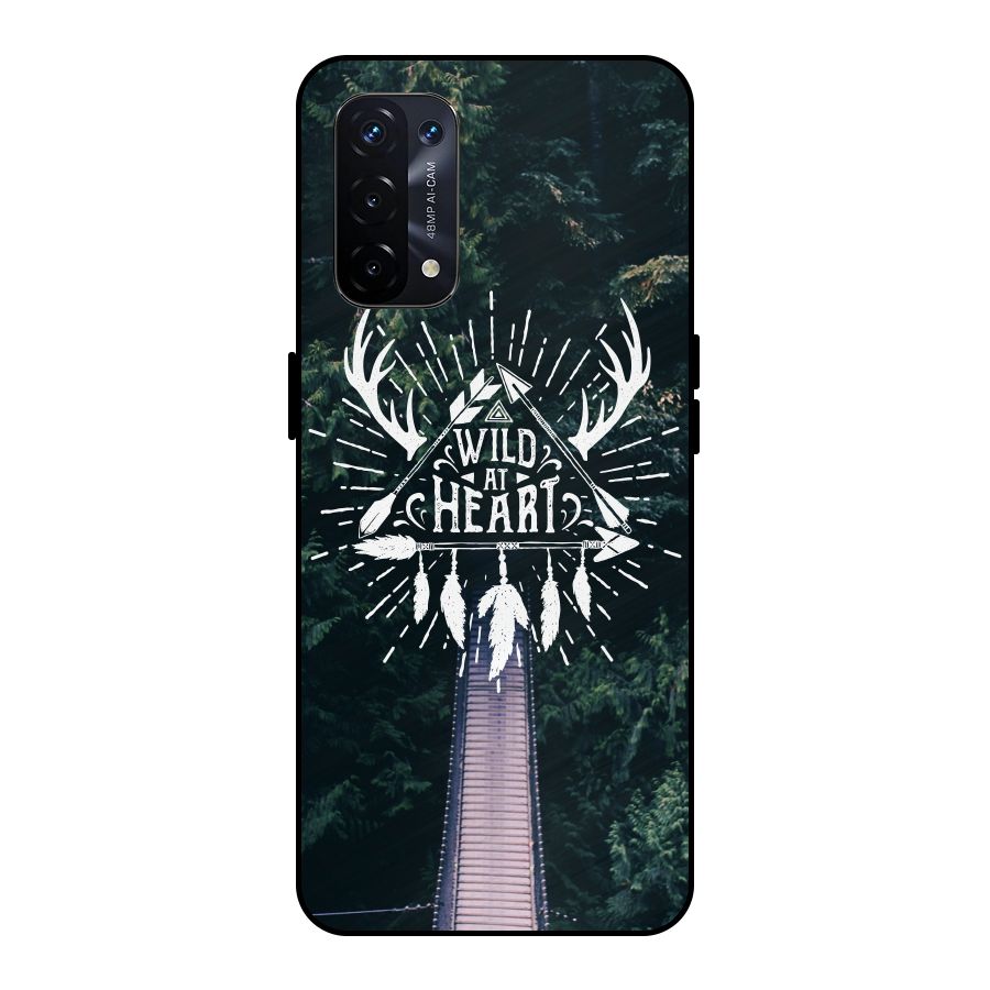 Wild Heart Metal Back Case for Oppo A74 5G