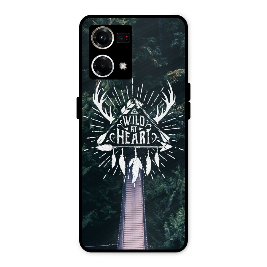 Wild Heart Metal Back Case for Oppo F21 Pro 4G