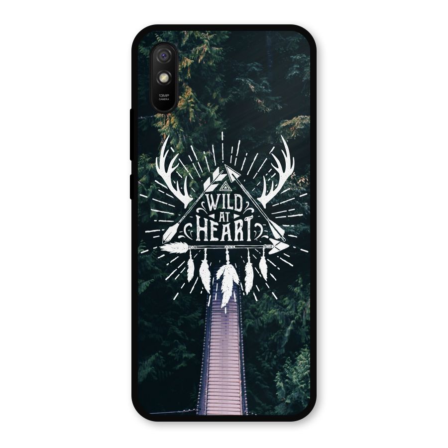 Wild Heart Metal Back Case for Redmi 9a