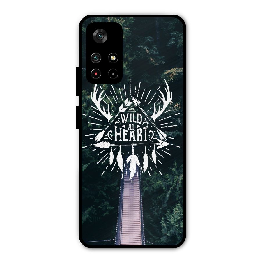 Wild Heart Metal Back Case for Redmi Note 11T 5G