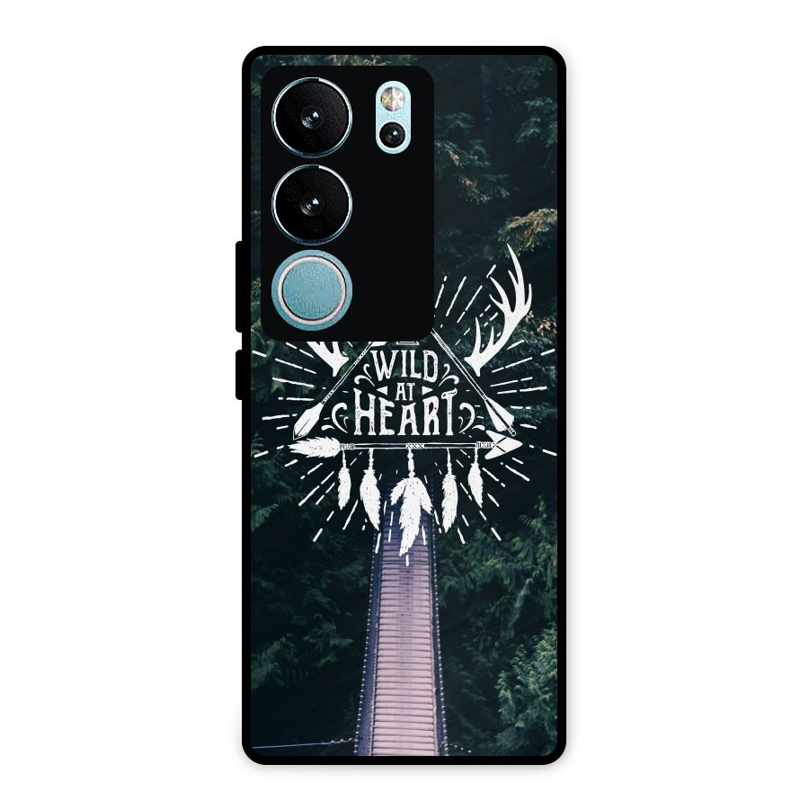 Wild Heart Metal Back Case for Vivo V29 Pro