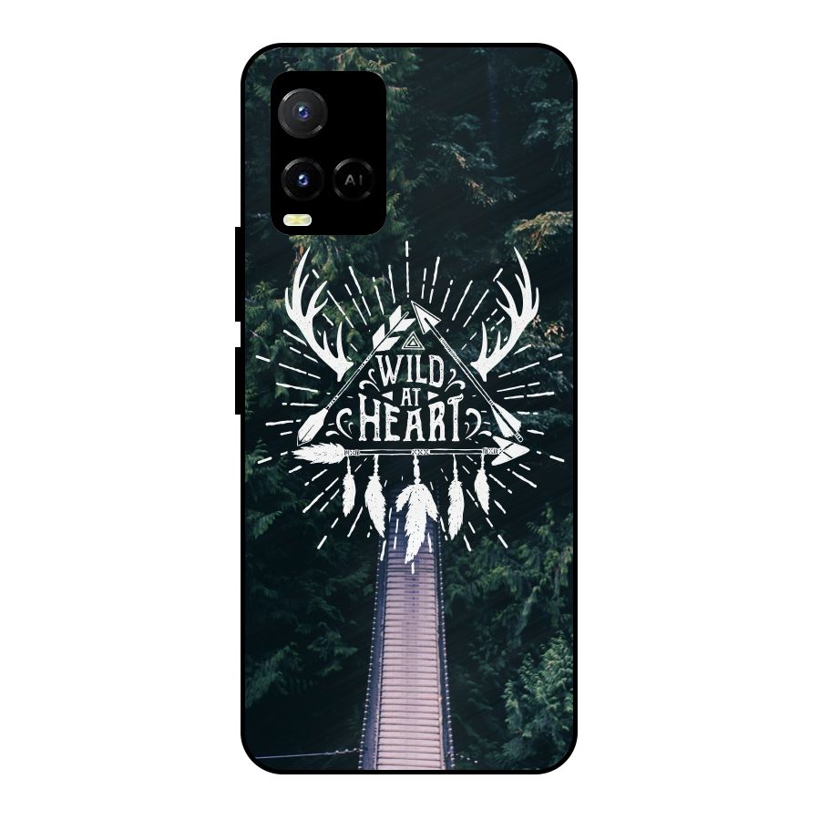 Wild Heart Metal Back Case for Vivo Y21A
