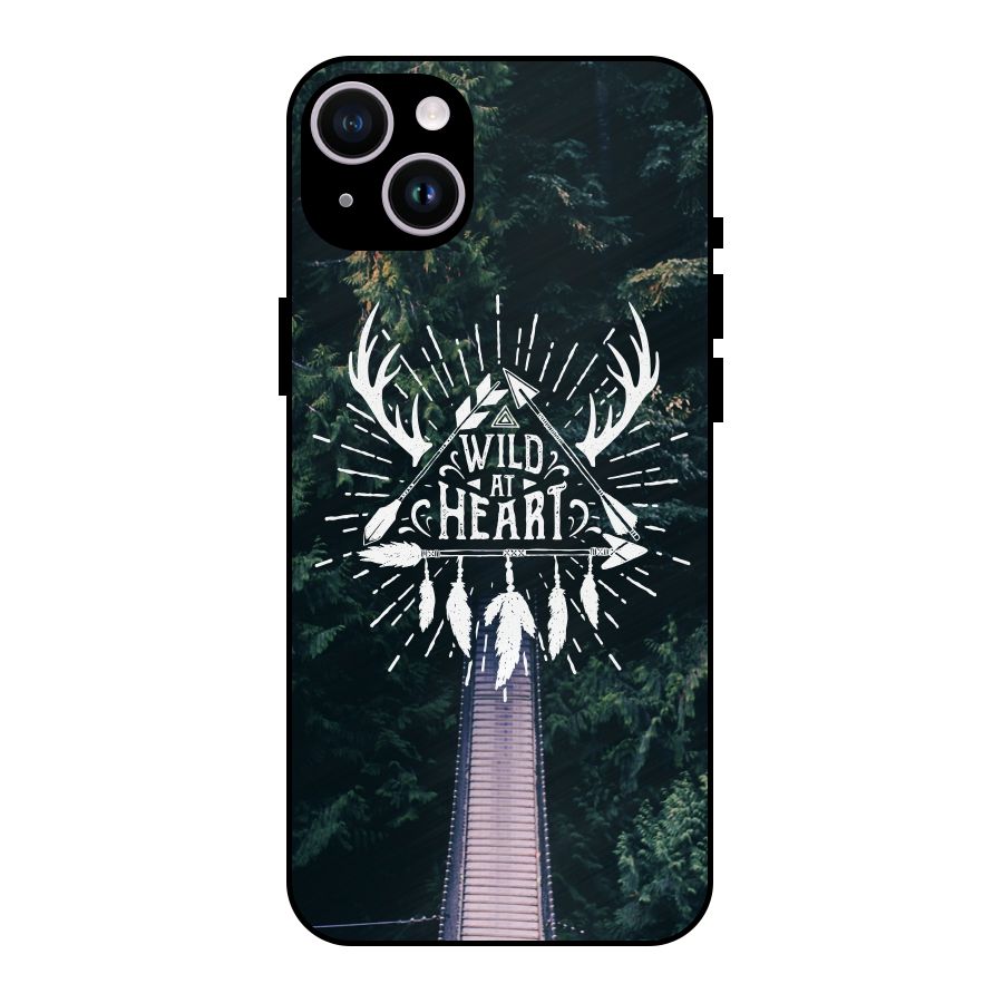 Wild Heart Metal Back Case for iPhone 14 Plus