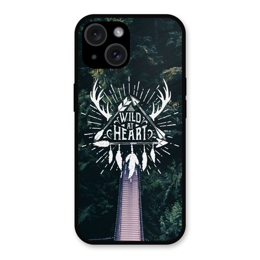 Wild Heart Metal Back Case for iPhone 15