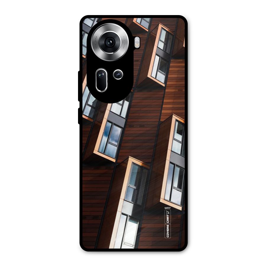 Window Abstract Metal Back Case for Oppo Reno11 5G