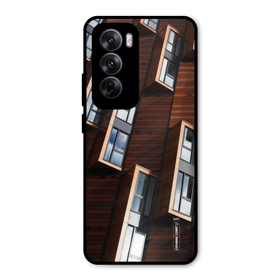 Window Abstract Metal Back Case for Oppo Reno12