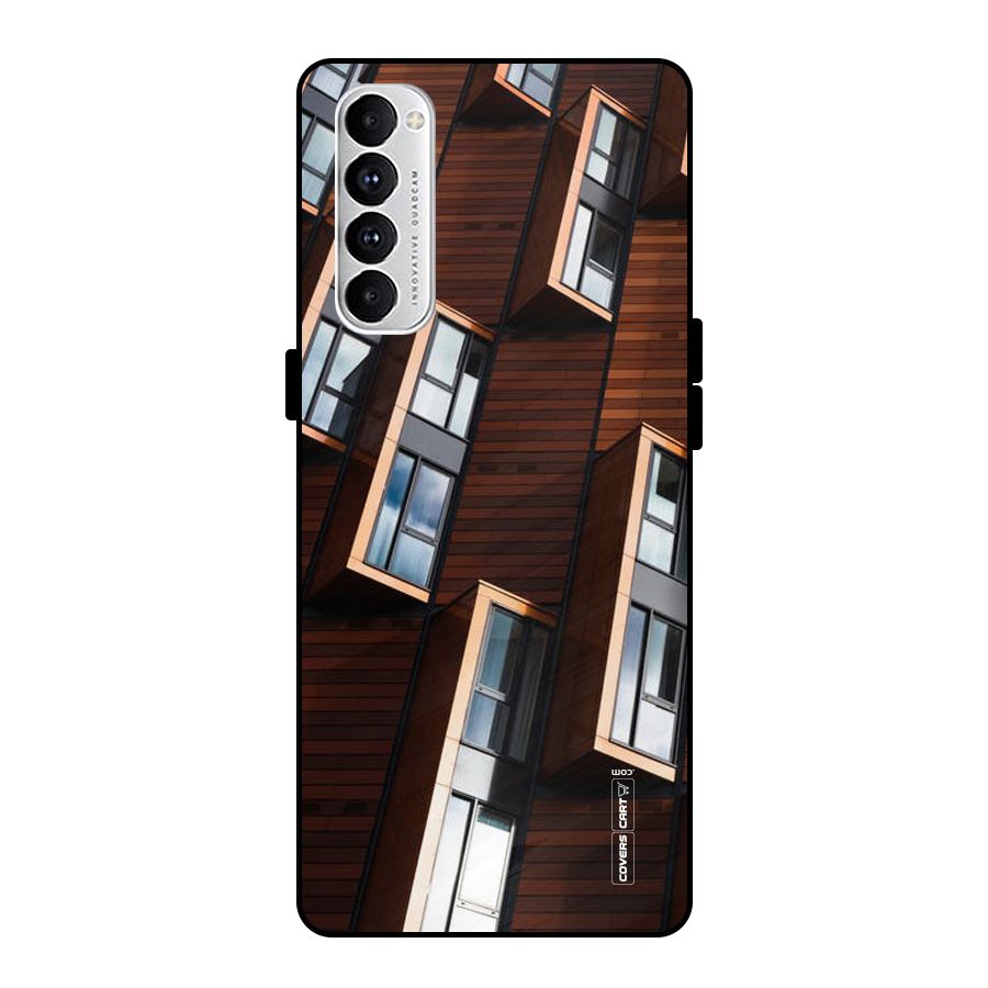 Window Abstract Metal Back Case for Oppo Reno4 Pro