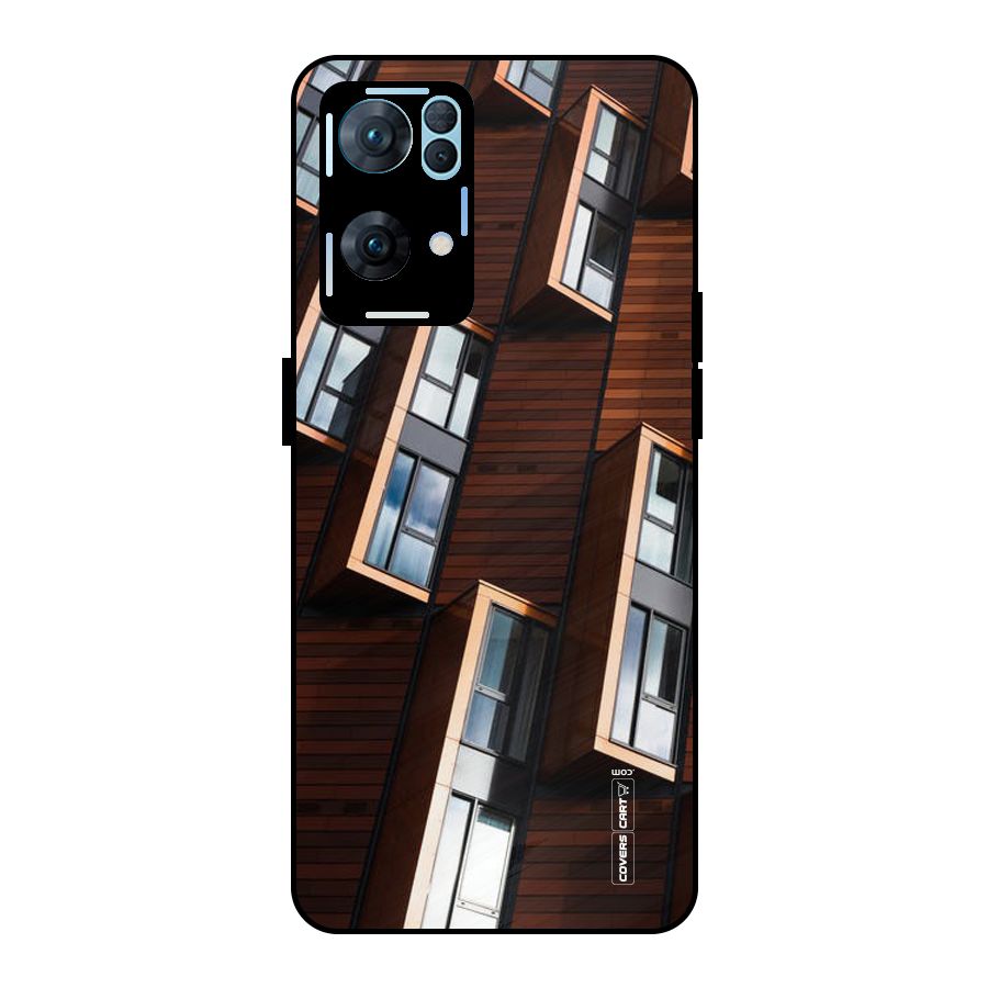 Window Abstract Metal Back Case for Oppo Reno7 Pro 5G