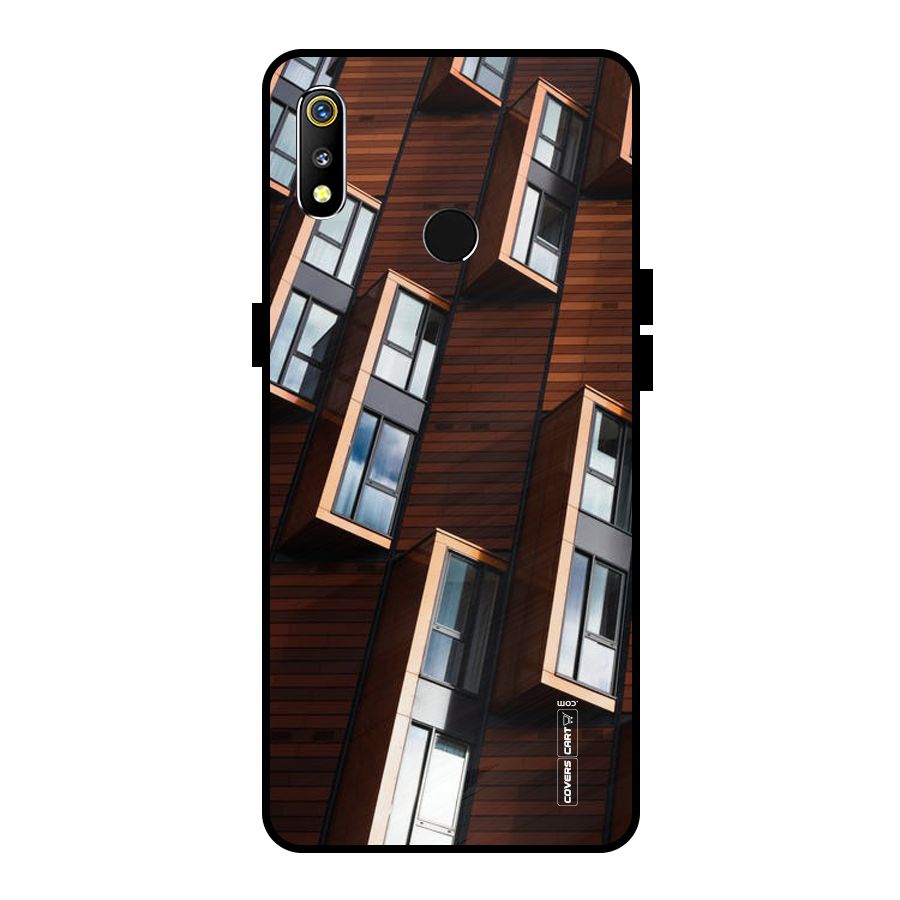 Window Abstract Metal Back Case for Realme 3i