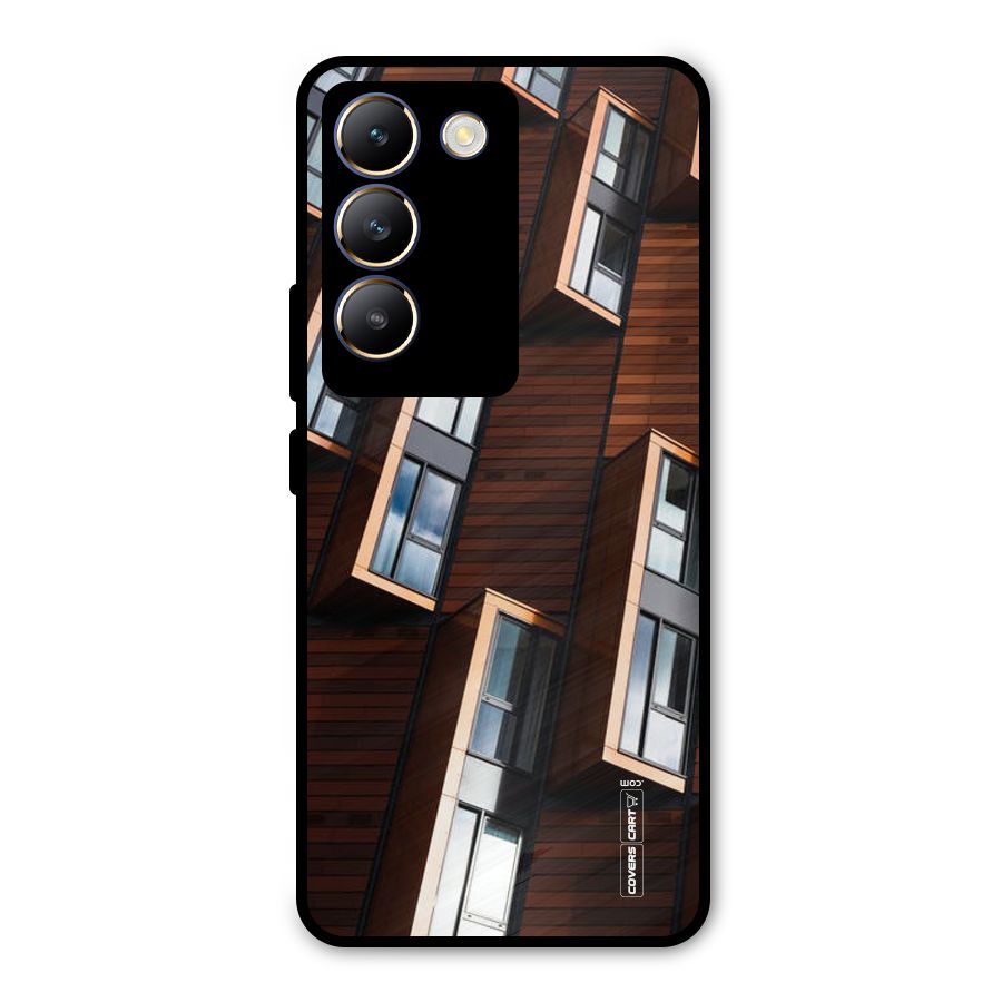 Window Abstract Metal Back Case for Vivo T3 5G