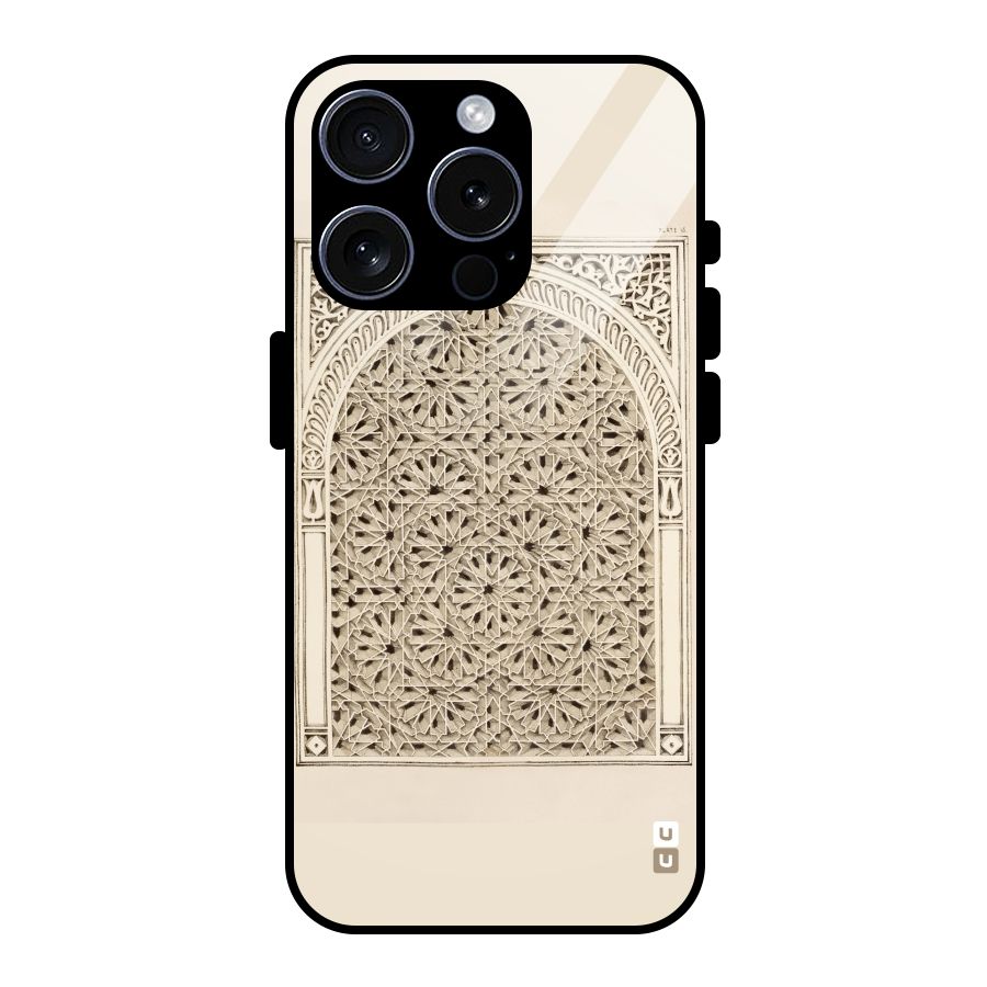 Window Ornaments Glass Back Case for iPhone 15 Pro