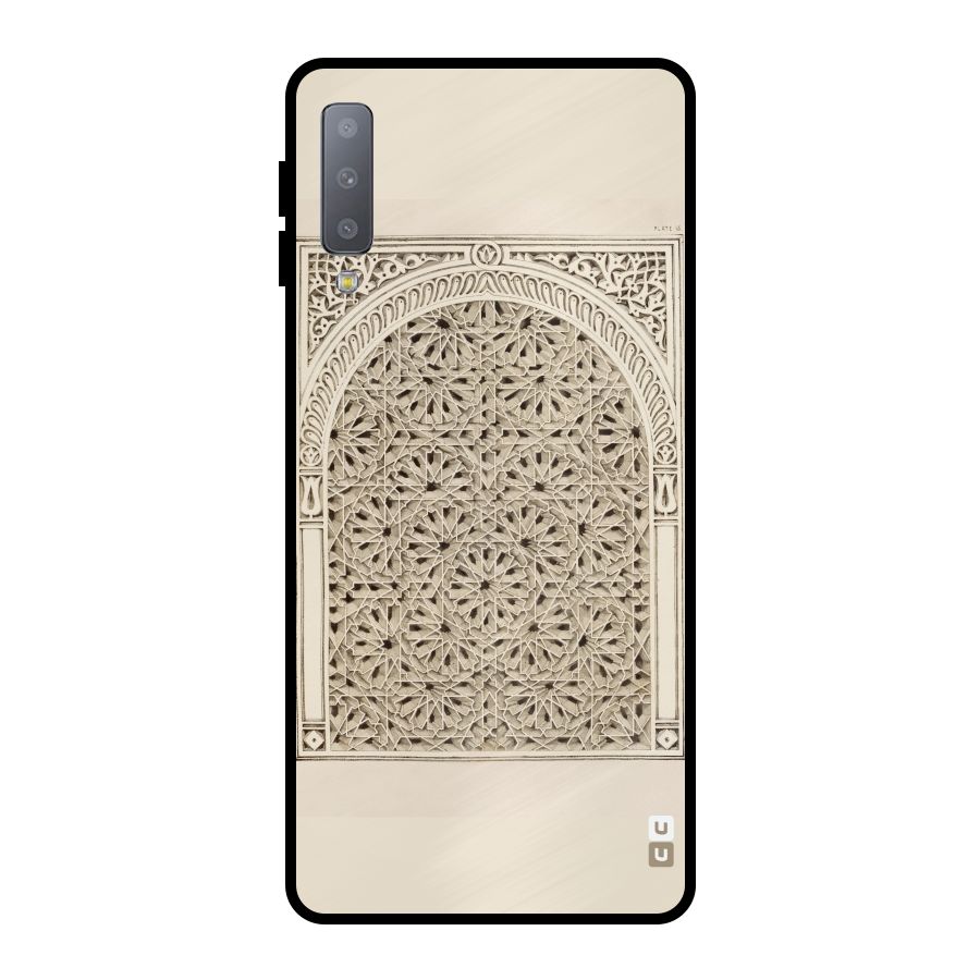 Window Ornaments Metal Back Case for Galaxy A7 (2018)