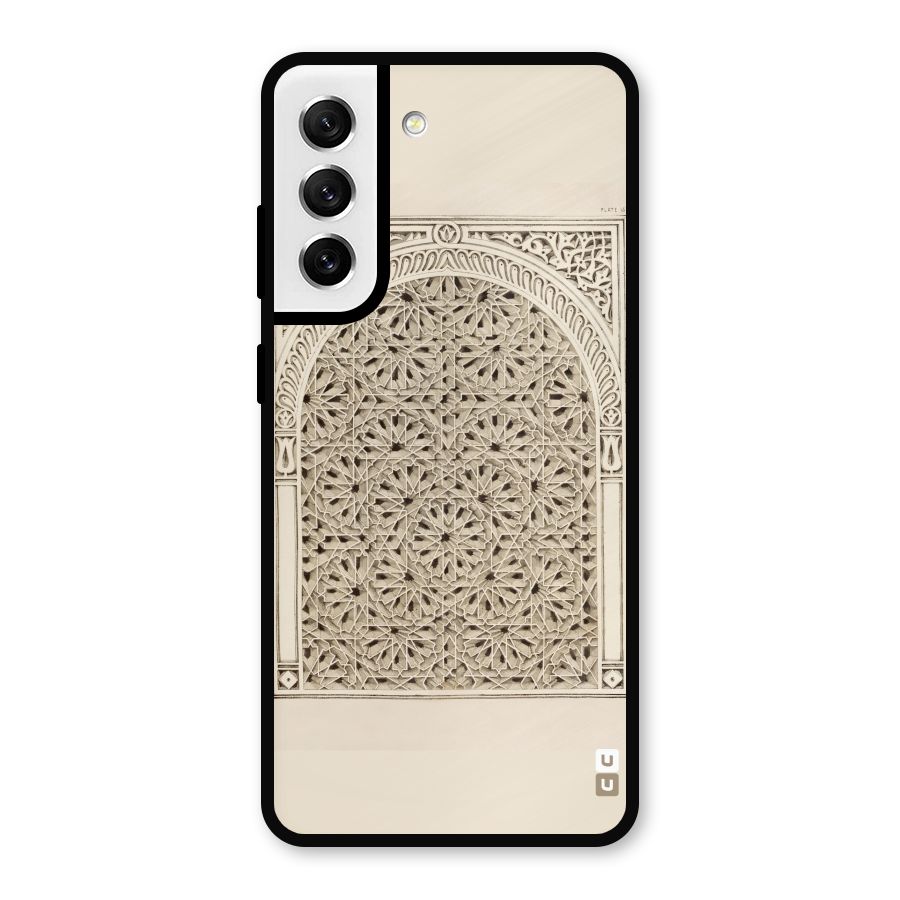 Window Ornaments Metal Back Case for Galaxy S21 FE 5G