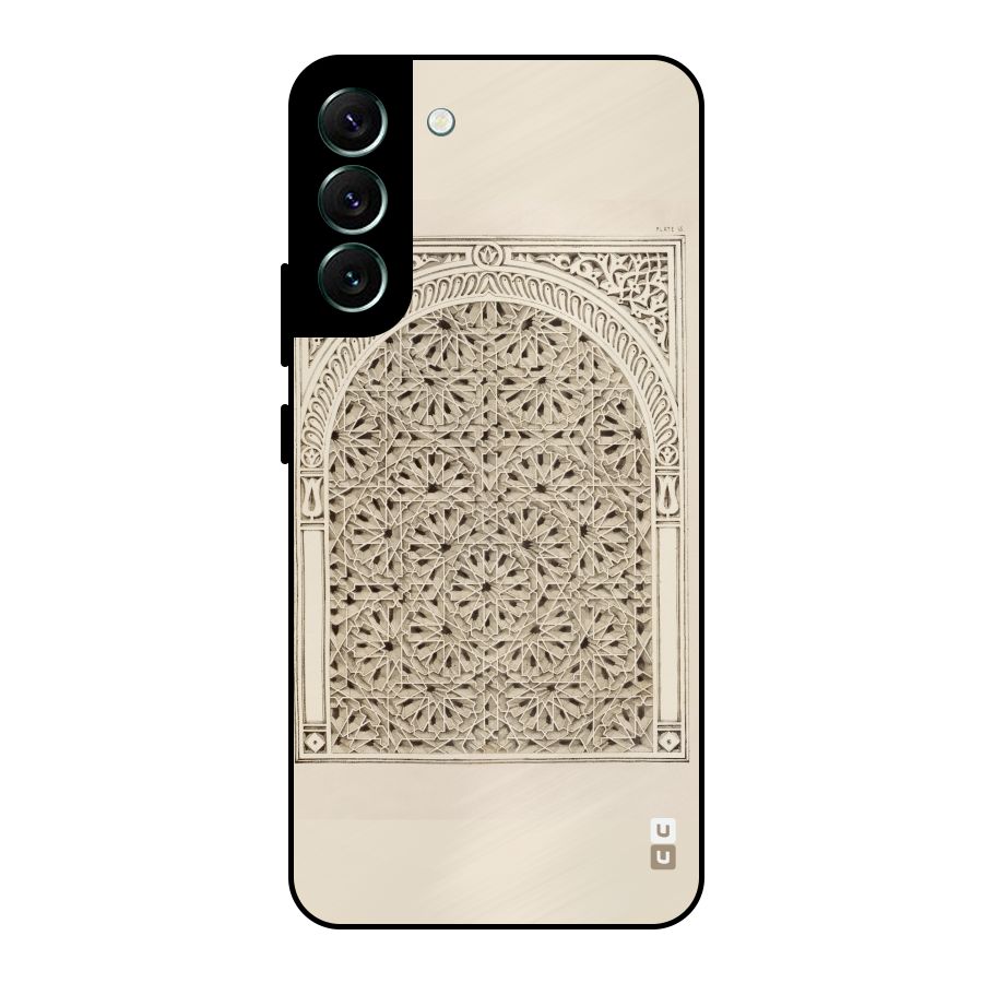 Window Ornaments Metal Back Case for Galaxy S22 Plus 5G