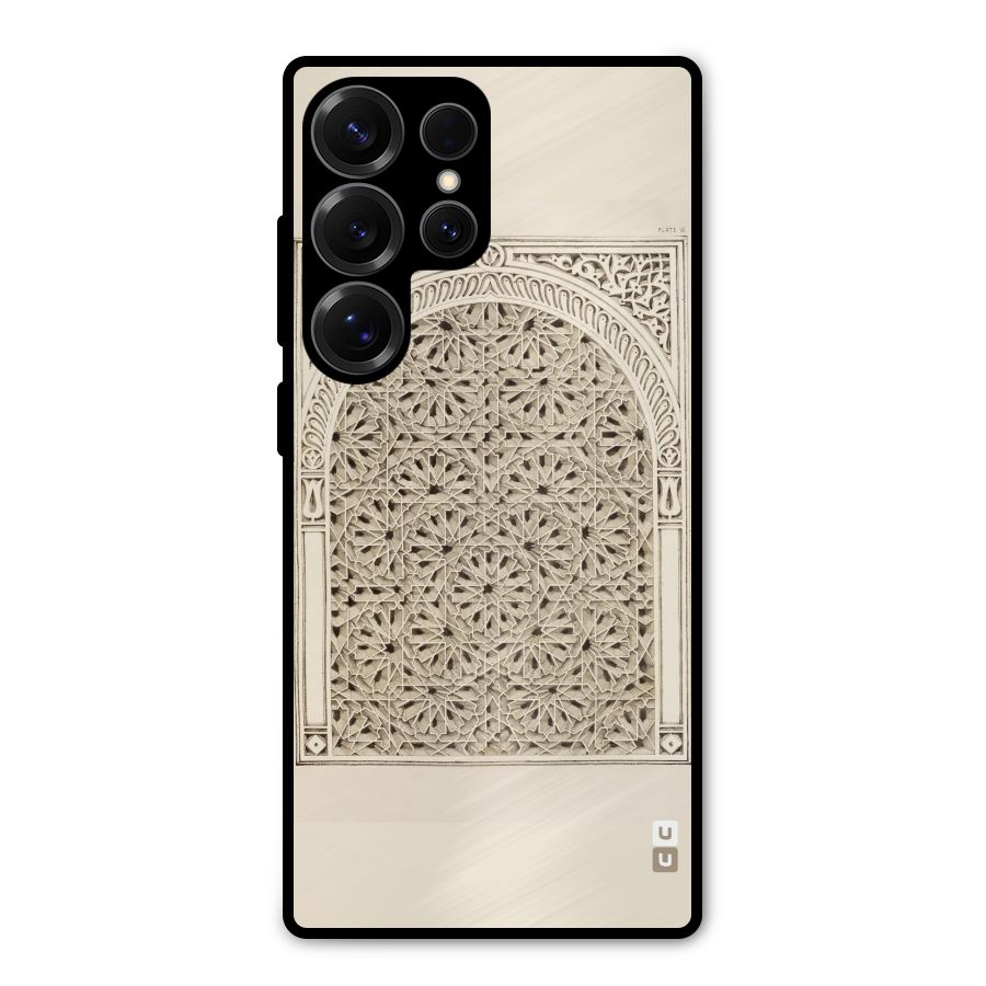 Window Ornaments Metal Back Case for Galaxy S25 Ultra