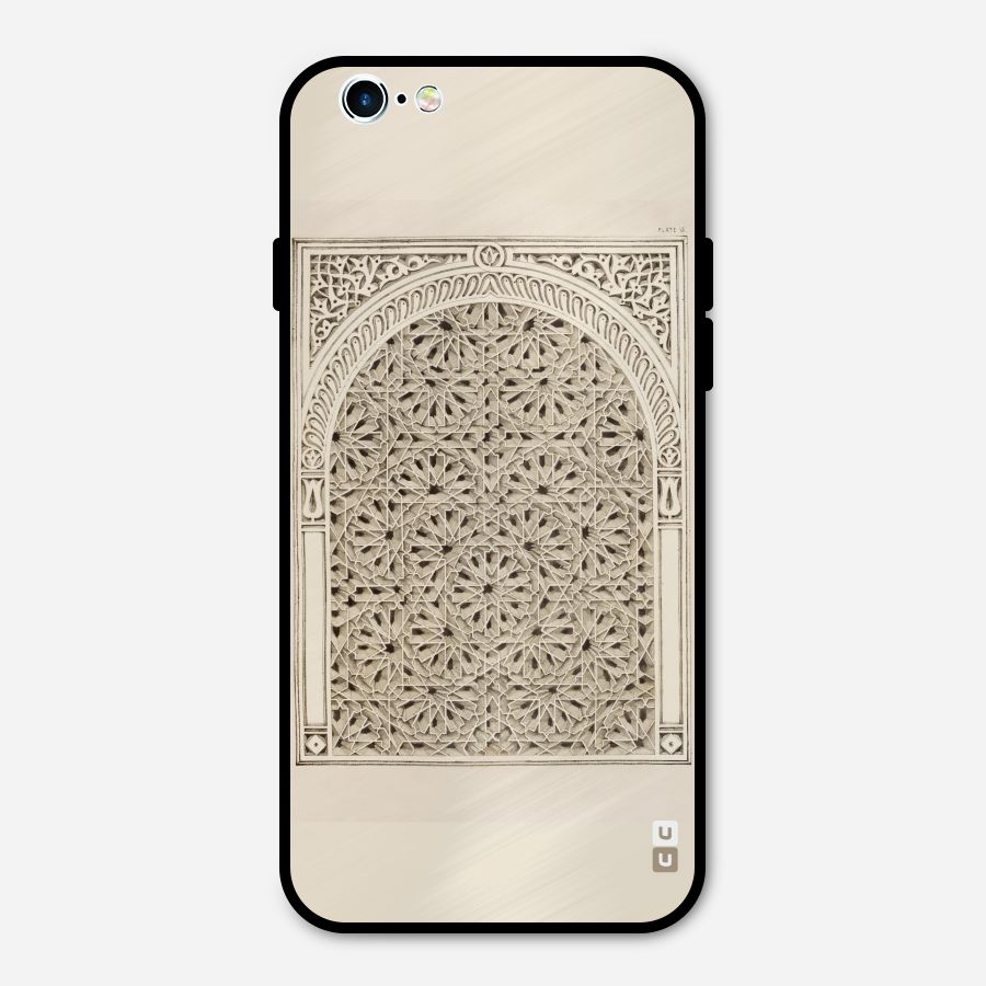 Window Ornaments Metal Back Case for iPhone 6 6s