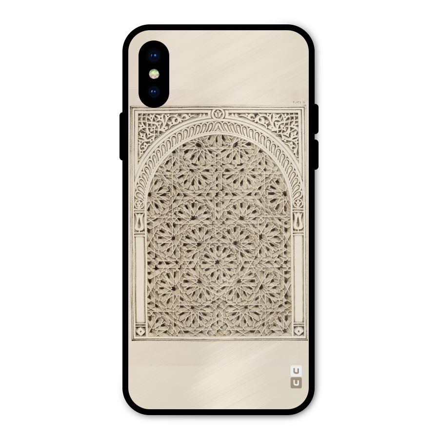 Window Ornaments Metal Back Case for iPhone XS