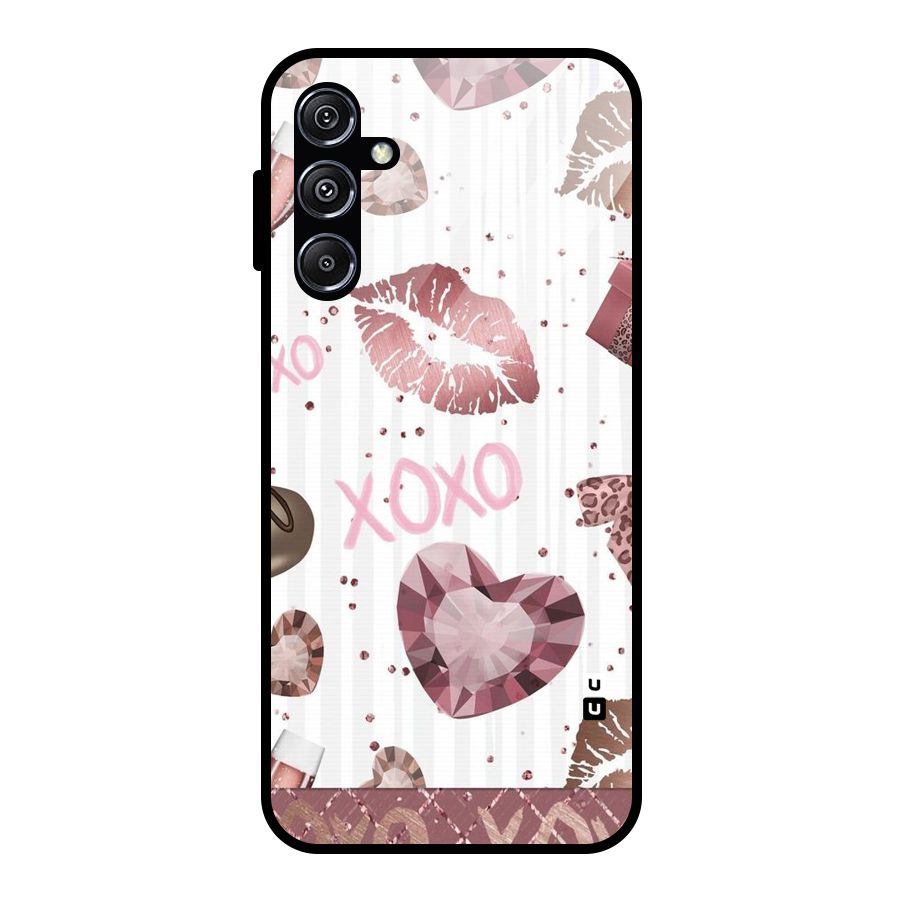 Wine Lip xoxo Glass Back Case for Galaxy M34 5G