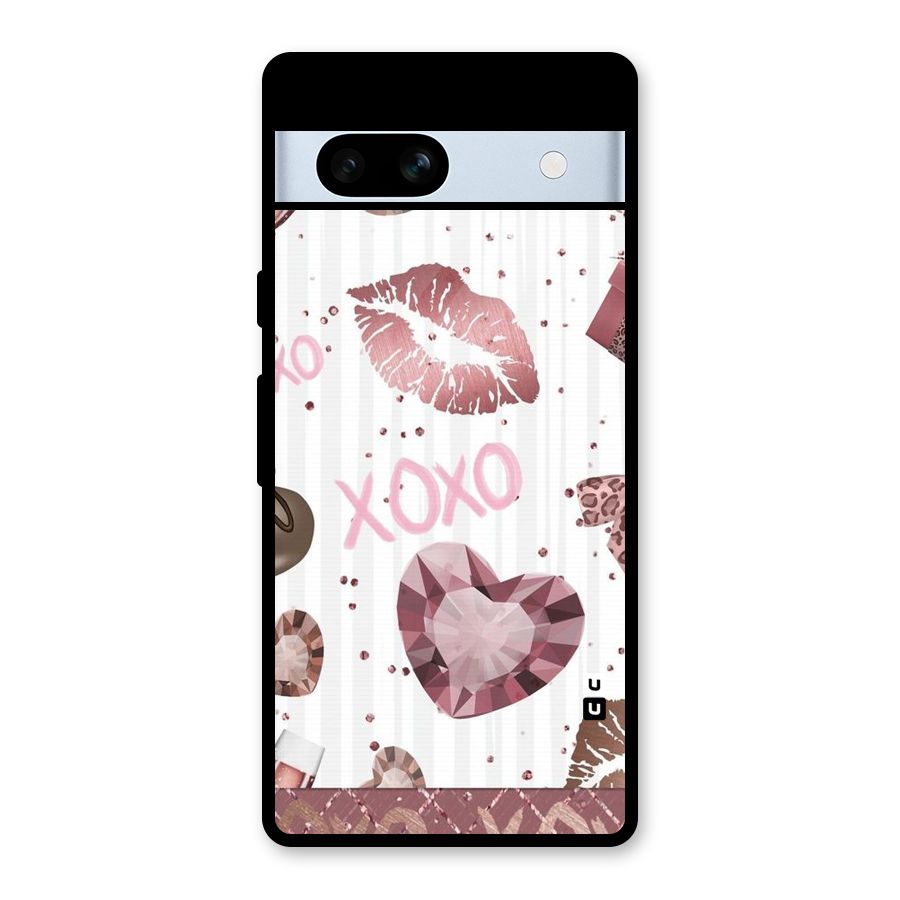 Wine Lip xoxo Glass Back Case for Google Pixel 7a